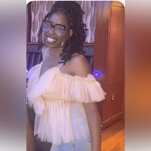 Cream Off-Shoulder Ruffle Top